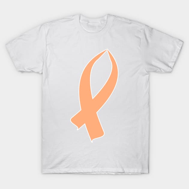 Awareness Ribbon (Peach) T-Shirt by BlakCircleGirl